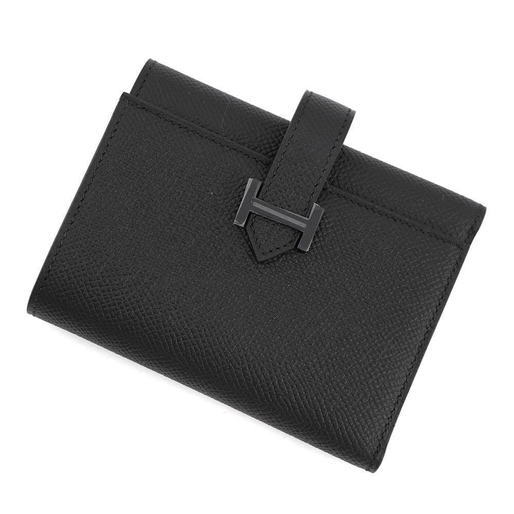 Hermes Trifold Wallet Bearn Combination Monochrome Black Epsom