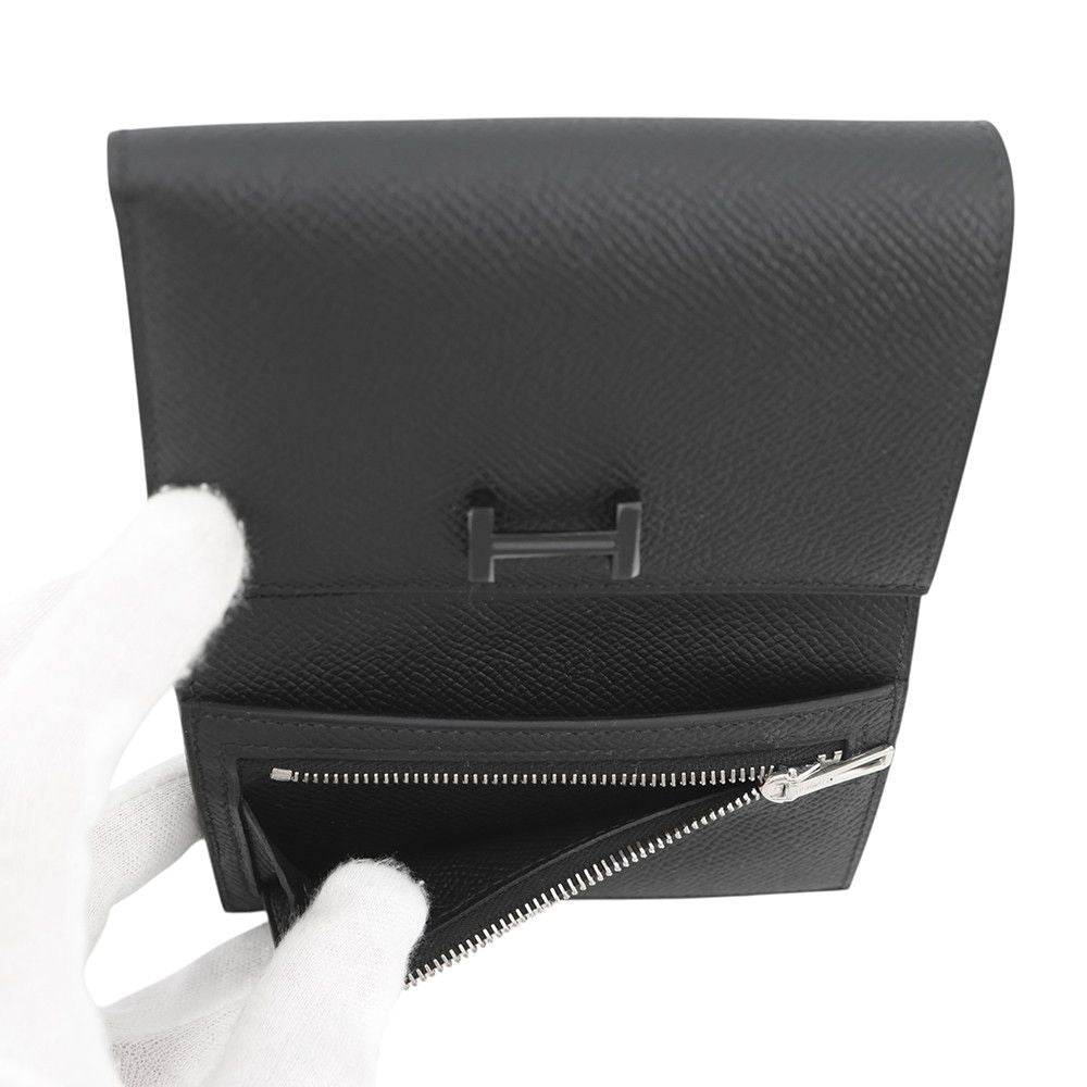 Hermes Trifold Wallet Bearn Combination Monochrome Black Epsom — view 6