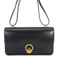 Hermes Shoulder Bag Navy Gold Box Calf