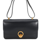 Hermes Shoulder Bag Navy Gold Box Calf