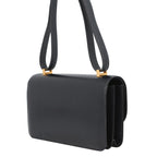 Hermes Shoulder Bag Navy Gold Box Calf — view 2