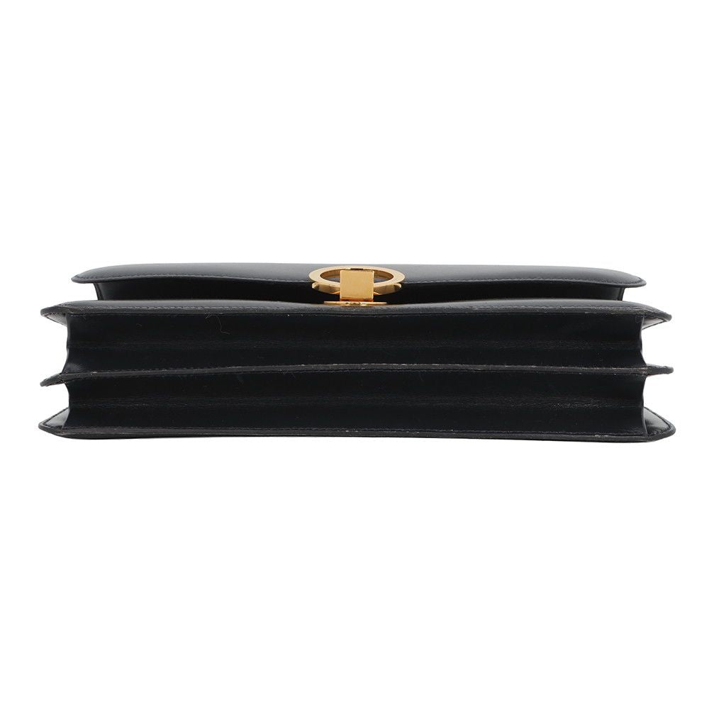 Hermes Shoulder Bag Navy Gold Box Calf — view 3