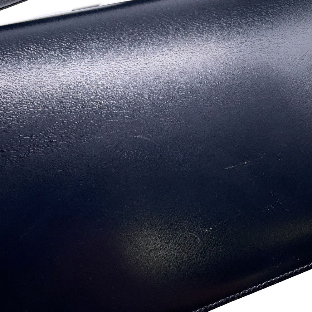 Hermes Shoulder Bag Navy Gold Box Calf — view 9