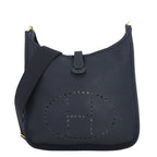 Hermes Shoulder Bag Evelyne 3 GM Blue Nuit Gold Taurillon Clemence