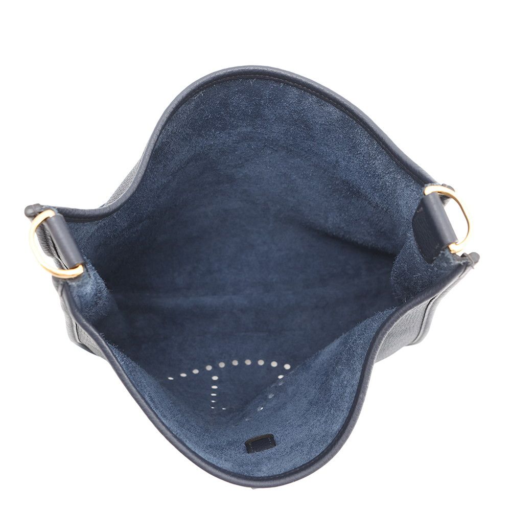 Hermes Shoulder Bag Evelyne 3 GM Blue Nuit Gold Taurillon Clemence — view 5