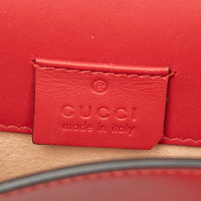 Gucci Sylvie Mini Chain Shoulder Bag Red Multicolor Leather — view 5