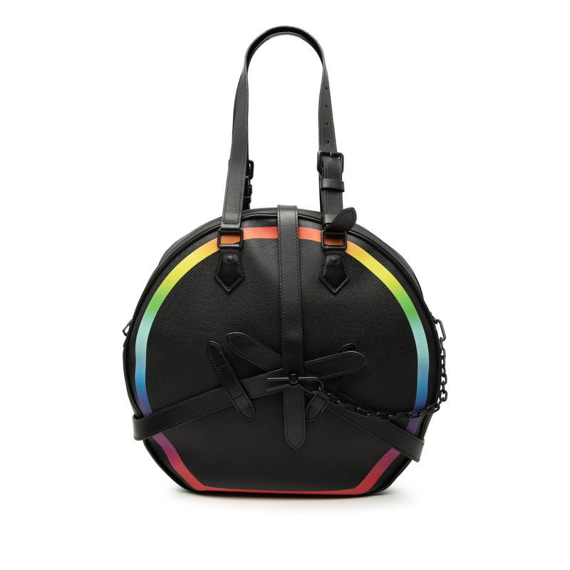 Louis Vuitton Taiga Rainbow Soft Hat Trunk Shoulder Bag Black Multicolor