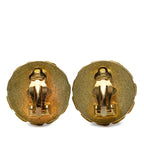 Chanel CC Logo Vintage Earrings Gold Black Plated — view 2