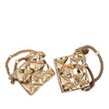 Chanel CC Logo Quilted Bag Motif Earrings Gold Plated