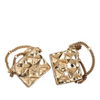 Chanel CC Logo Quilted Bag Motif Earrings Gold Plated