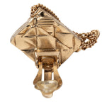 Chanel CC Logo Quilted Bag Motif Earrings Gold Plated — view 3
