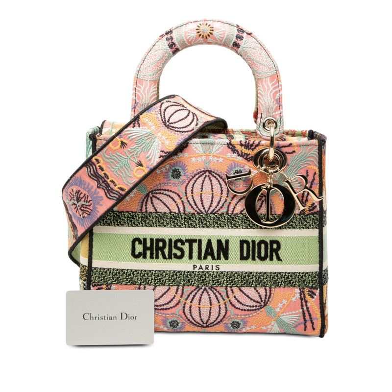 Dior Lady D-lite 2-Way Shoulder Bag Multicolor Canvas — view 7