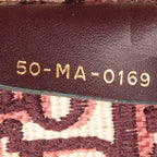 Dior Oblique Embroidered Book Tote Shoulder Bag Wine Red Beige Canvas — view 7