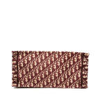 Dior Oblique Embroidered Book Tote Shoulder Bag Wine Red Beige Canvas — view 3