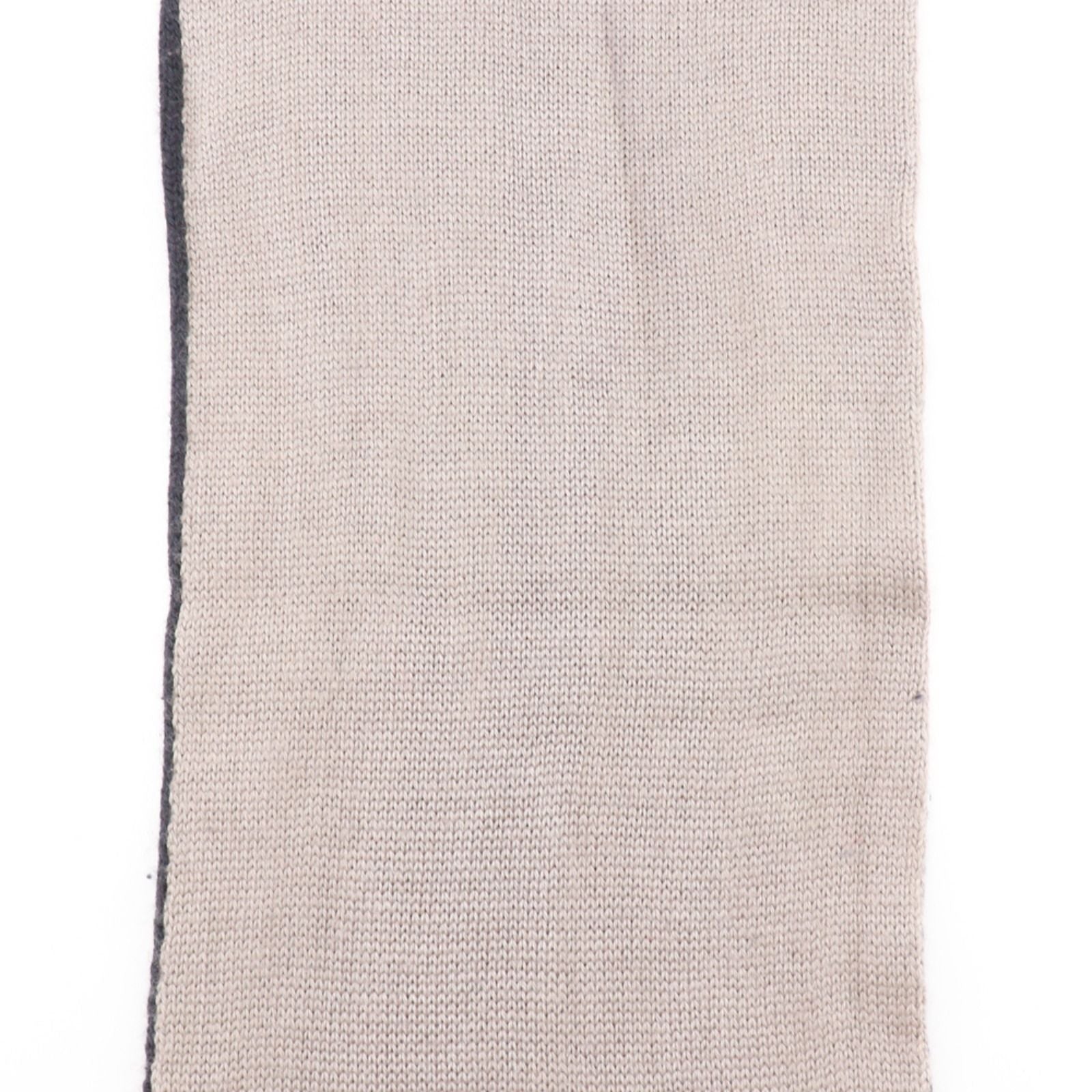 Chanel CC Logo Wool Silk Black Gray Scarf — view 4