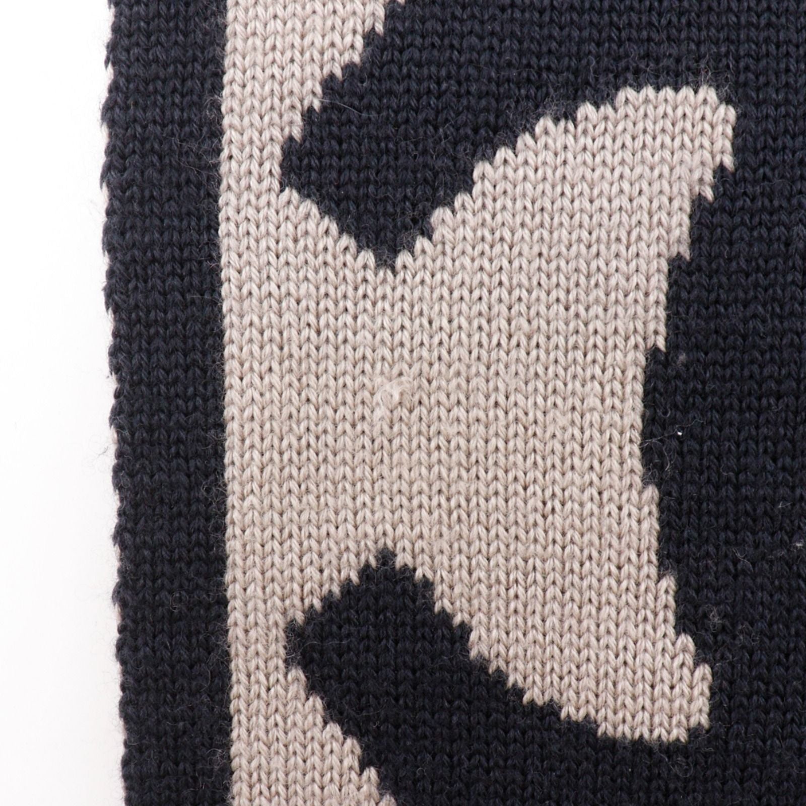 Chanel CC Logo Wool Silk Black Gray Scarf — view 7