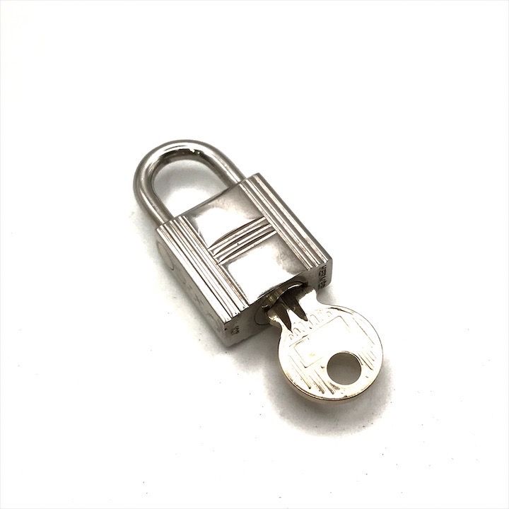 Hermes Cadena Key Padlock Silver Bag Charm