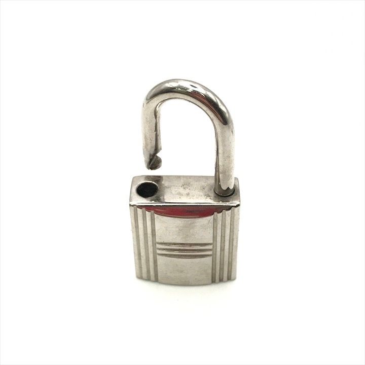 Hermes Cadena Key Padlock Silver Bag Charm — view 7