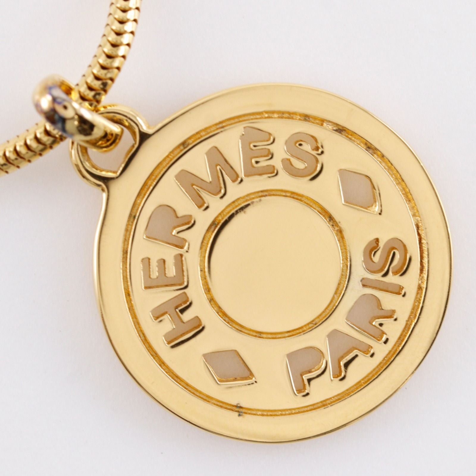 Hermes Series Medallion Gold Plated Necklace — view 6