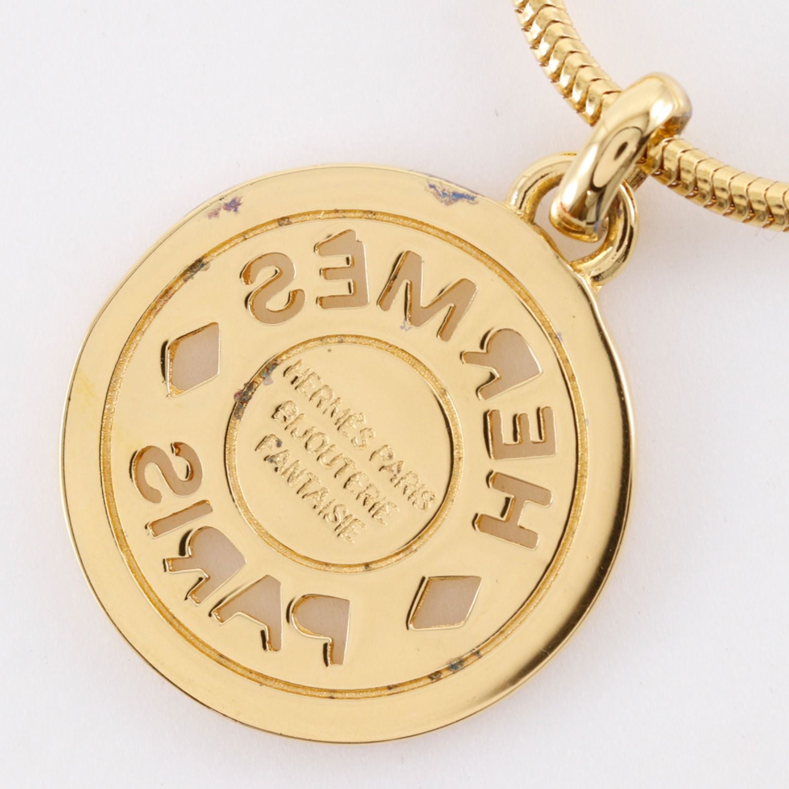 Hermes Series Medallion Gold Plated Necklace — view 7