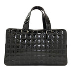 Chanel Choco Bar CC Logo Silver Tote Patent Leather — view 2