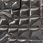 Chanel Choco Bar CC Logo Silver Tote Patent Leather — view 9