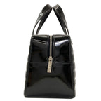 Chanel Choco Bar CC Logo Silver Tote Patent Leather — view 3