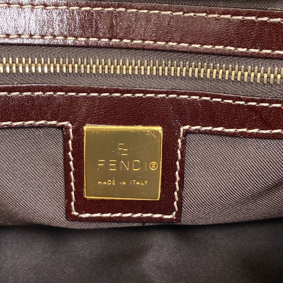 Fendi Zucchino Pattern Handbag Enamel — view 6