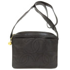 Chanel Triple CC Logo Gold Shoulder Bag Grained Calfskin