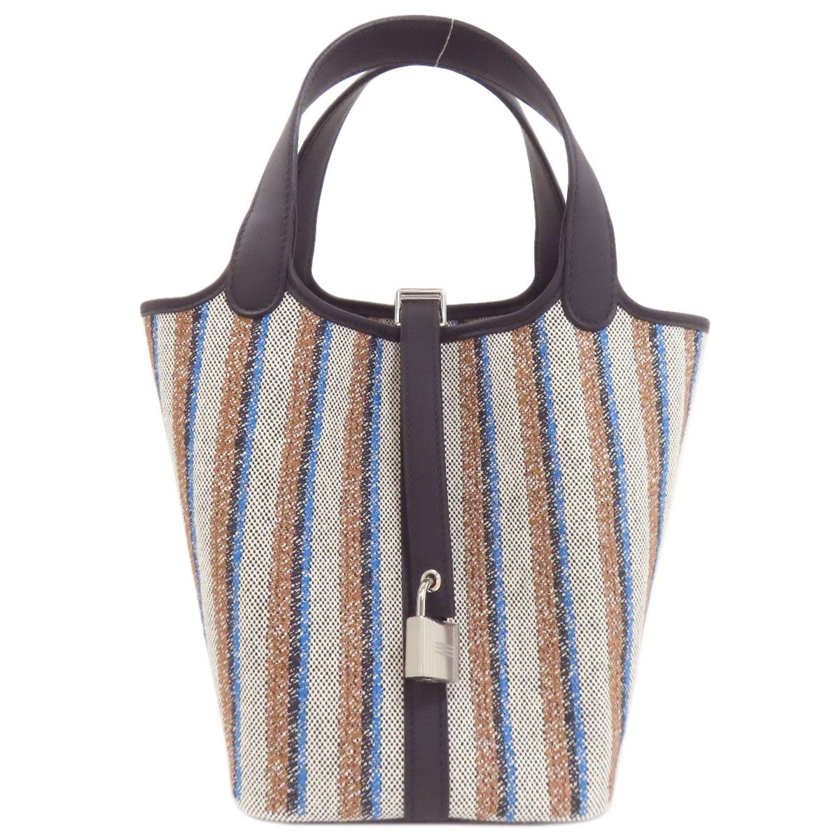Hermes Picotin Lock PM Couverture Silver Handbag Toile Ash Swift