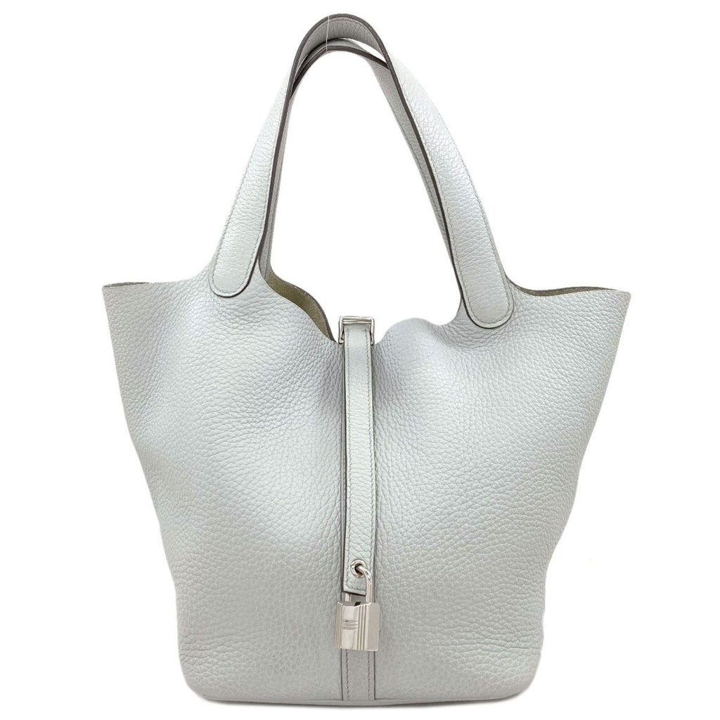 Hermes Picotin Lock Silver Handbag Taurillon Clemence