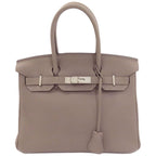 Hermes Birkin 30 Silver Handbag Togo