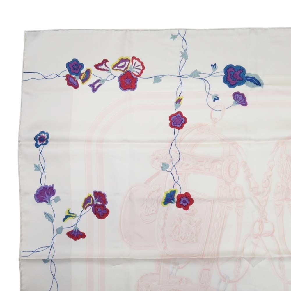 Hermes Brides de Gala en Fleurs Ceremonial Bridle Carre 90 Scarf Silk Twill — view 2