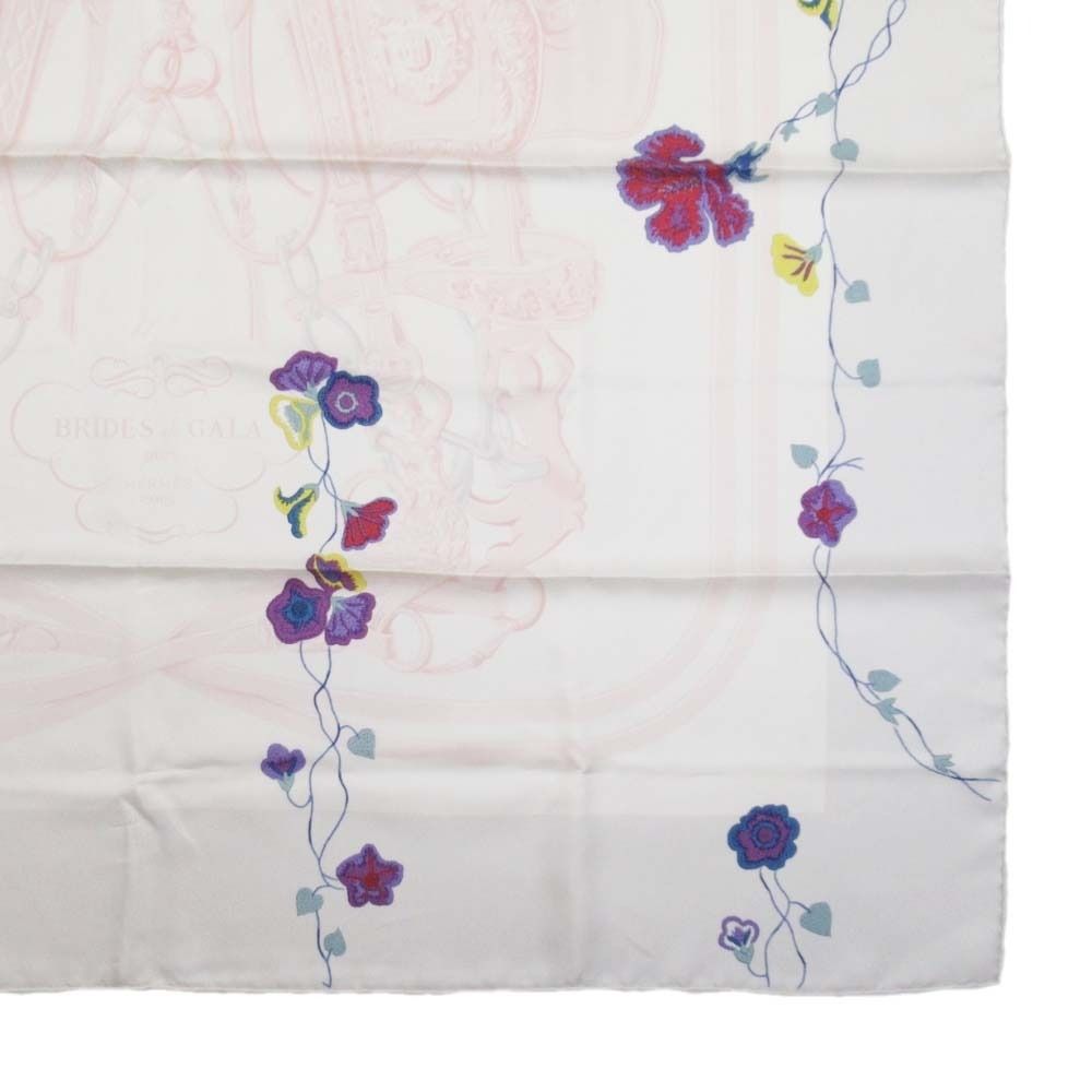 Hermes Brides de Gala en Fleurs Ceremonial Bridle Carre 90 Scarf Silk Twill — view 5