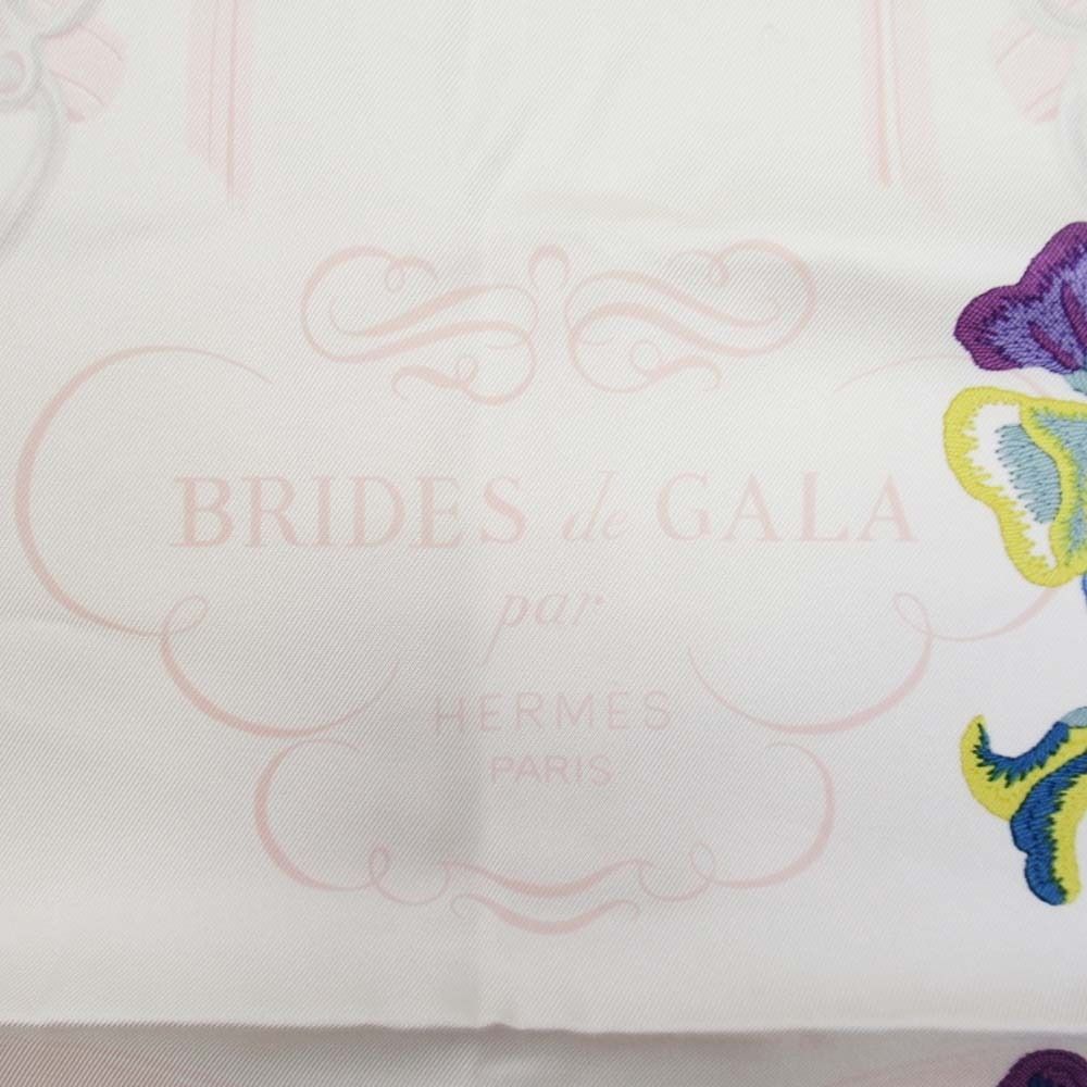 Hermes Brides de Gala en Fleurs Ceremonial Bridle Carre 90 Scarf Silk Twill — view 7