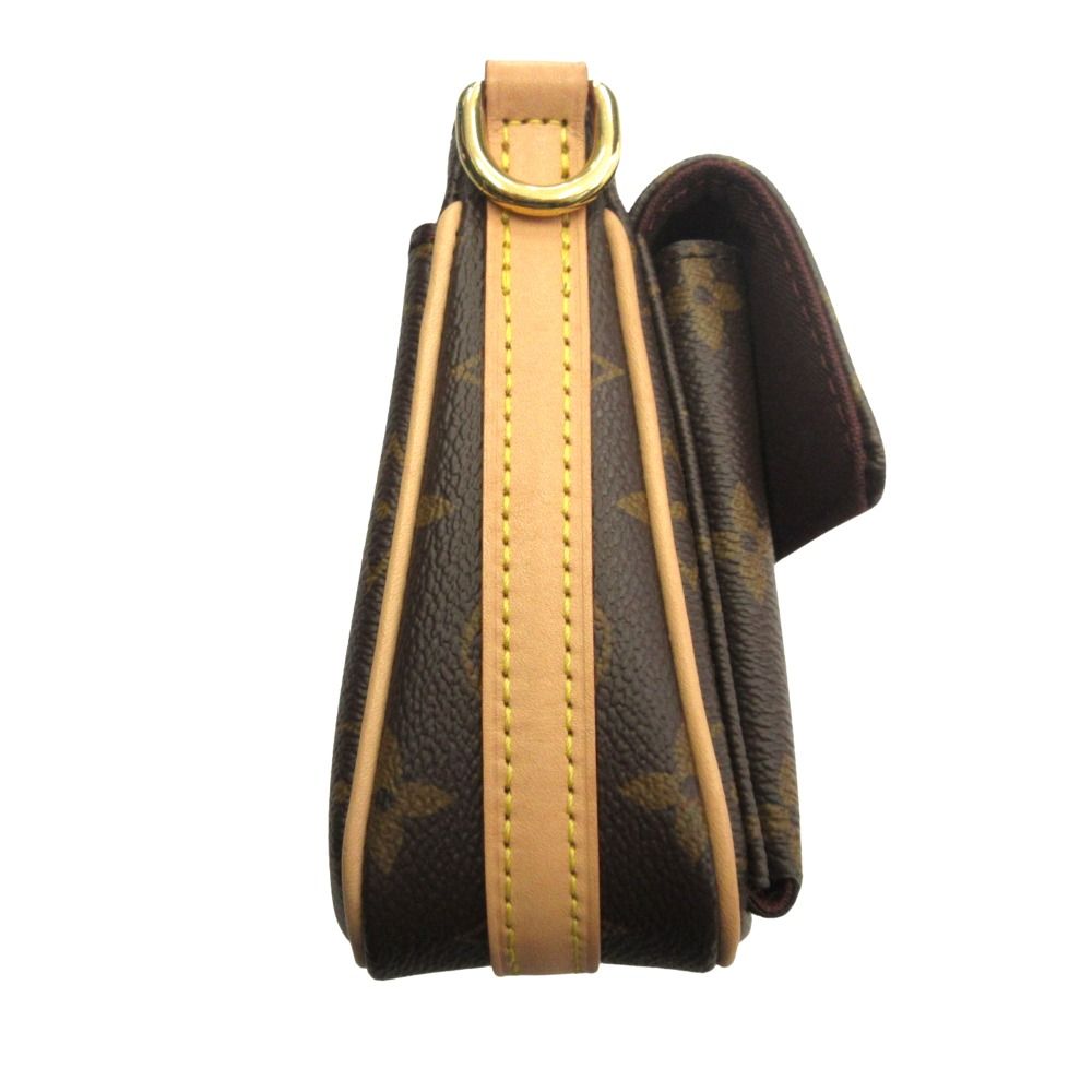 Louis Vuitton Monogram Shoulder Bag Crossbody Clutch Leather Brown — view 4