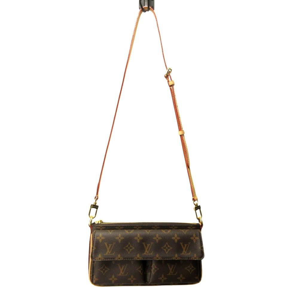 Louis Vuitton Monogram Shoulder Bag Crossbody Clutch Leather Brown — view 3