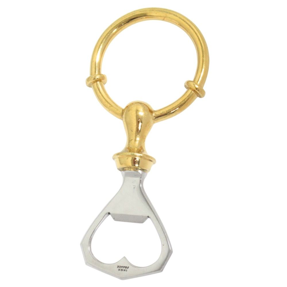 Hermes Bottle Opener Vintage Archive Yellow Gold Silver Shoulder — view 2