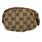 Gucci GG Canvas Bamboo Charm Pouch Beige/pink Pre Owned — view 4