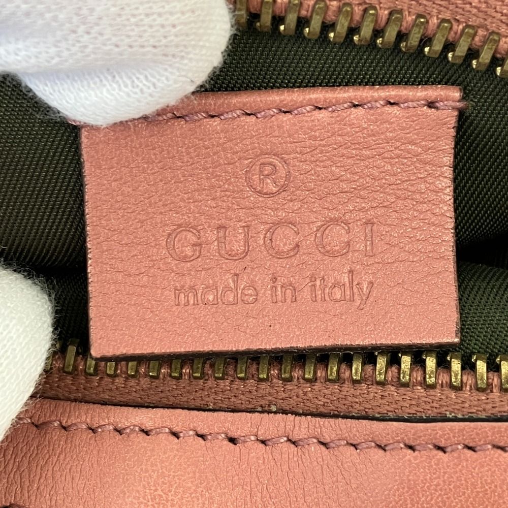 Gucci GG Canvas Bamboo Charm Pouch Beige/pink Pre Owned — view 7