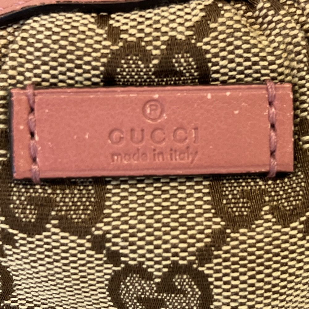 Gucci GG Canvas Bamboo Charm Pouch Beige/pink Pre Owned — view 8