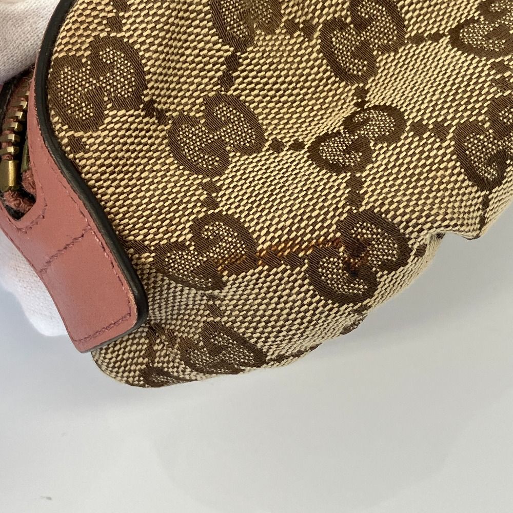 Gucci GG Canvas Bamboo Charm Pouch Beige/pink Pre Owned — view 9