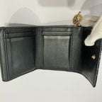 Dior Lady Patent Leather Lotus Wallet Black Pre Owned Handbag — view 9