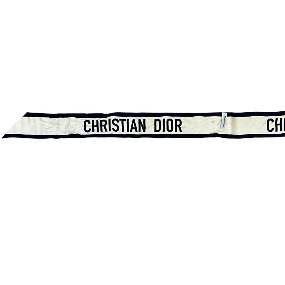 Dior Mitzah Silk Scarf White Multicolor Pre Owned — view 4
