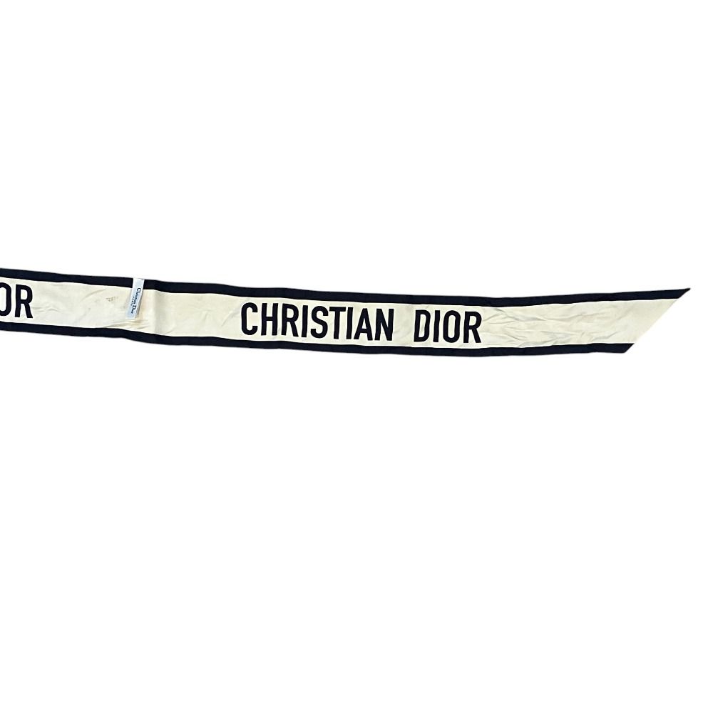Dior Mitzah Silk Scarf White Multicolor Pre Owned — view 5