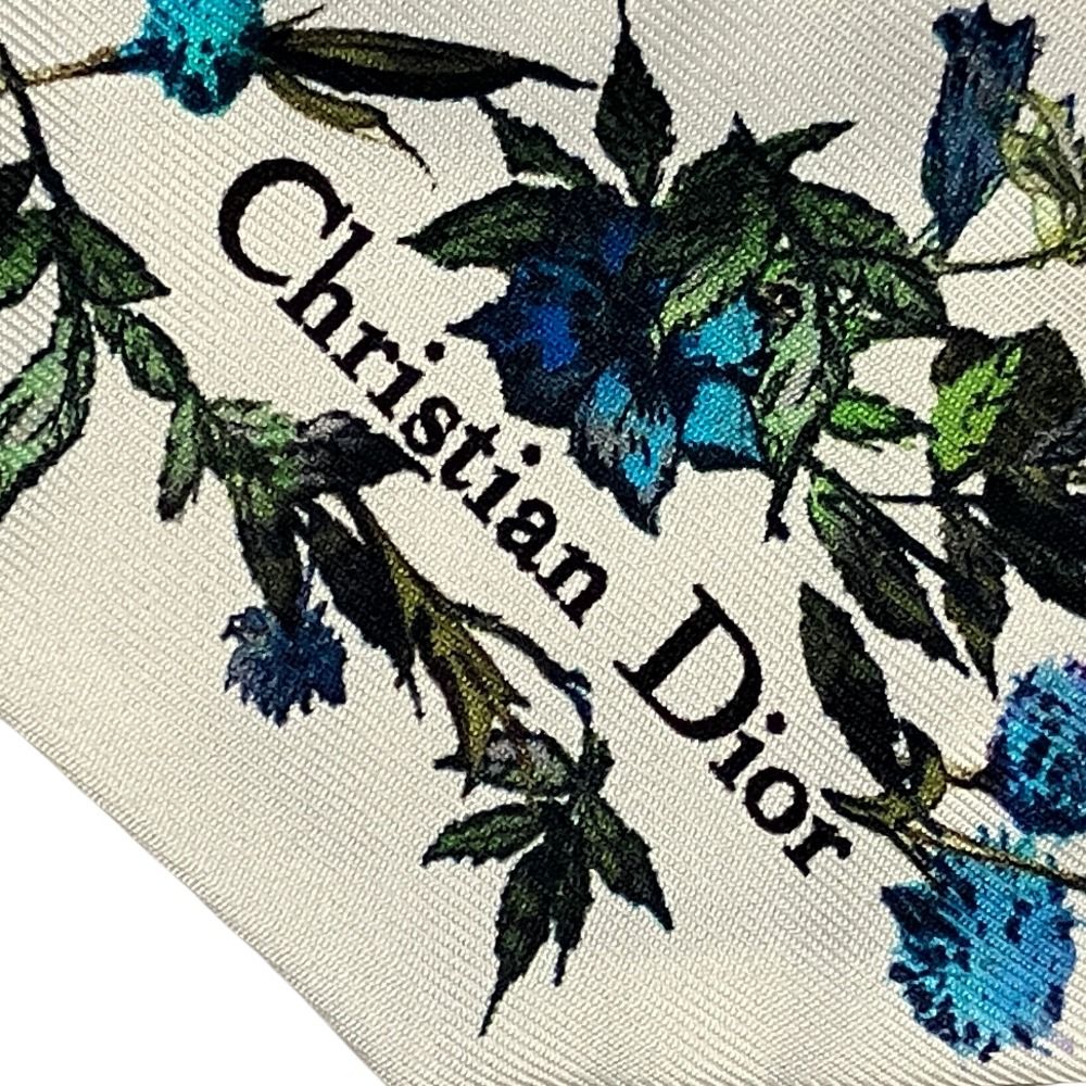 Dior Mitzah Silk Scarf White Multicolor Pre Owned — view 7