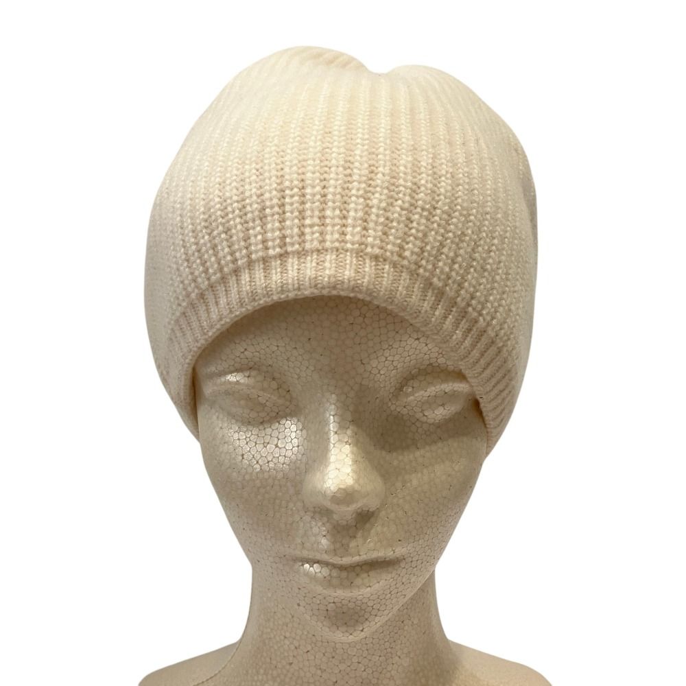 Hermes Wool Cashmere Knit Cap S Ivory Pre Owned — view 2