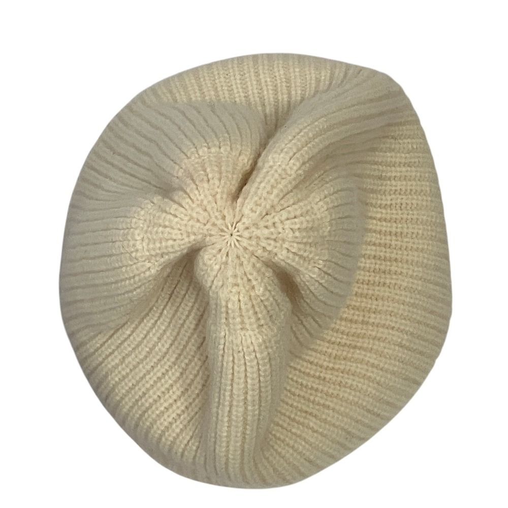 Hermes Wool Cashmere Knit Cap S Ivory Pre Owned — view 6