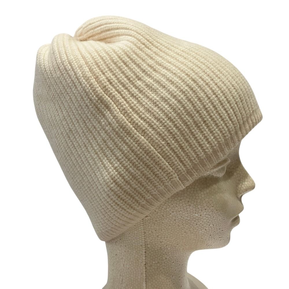 Hermes Wool Cashmere Knit Cap S Ivory Pre Owned — view 3