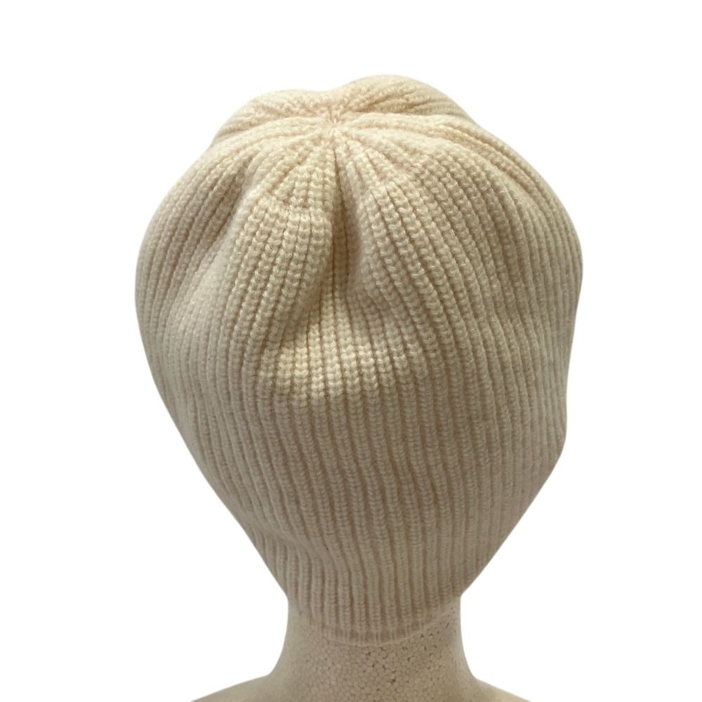 Hermes Wool Cashmere Knit Cap S Ivory Pre Owned — view 4
